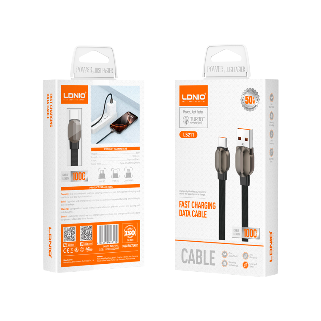 CABLE LDNIO LS211 1M 50W USB-V8 +