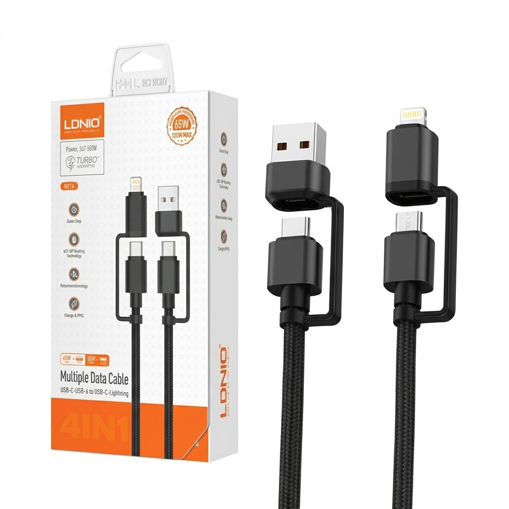 CABLE LDNIO LC16 1.2M 4EN1 TC-USB + TC-IPH