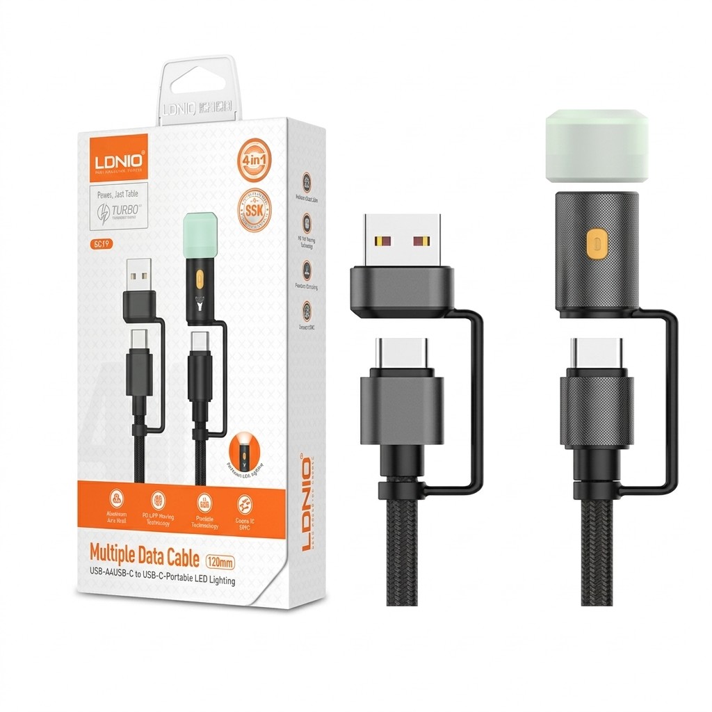CABLE LDNIO LC17 1.2M 4EN1 TC-USB + TC-LED