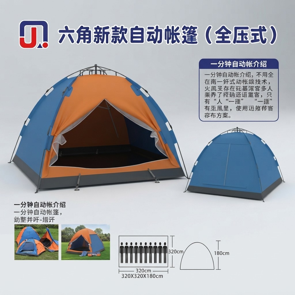 CARPA SEMIAUTOMATICA CAMPING TIPO IGLÚ 320 X 320 X 180
