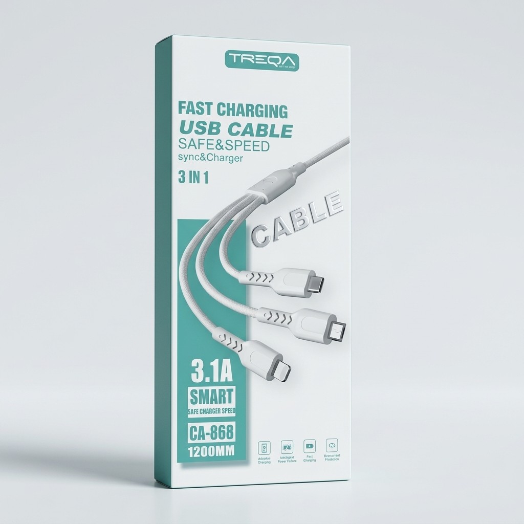 CABLE DE CARGA TREQA CA-868 3 EN 1